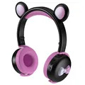 Bear Ear Bluetooth Kopfhörer BK7 mit LED - Schwarz
