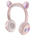 Bear Ear Bluetooth Kopfhörer BK7 mit LED - Rosa