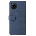 Bi-Color Series Samsung Galaxy A42 5G Schutzhülle mit Geldbörse - Blau