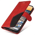 Bi-Color Series Nokia 5.3 Wallet Hülle - Rot