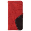 Bi-Color Serie Nokia G10/G20 Schutzhülle mit Geldbörse - Rot