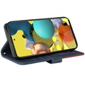 Bi-Color Series Samsung Galaxy A51 Wallet Hülle - Blau