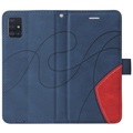 Bi-Color Series Samsung Galaxy A51 Wallet Hülle - Blau