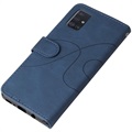Bi-Color Series Samsung Galaxy A51 Wallet Hülle - Blau