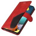 Bi-Color Series Samsung Galaxy A51 Wallet Hülle - Rot