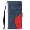 Bi-Color Series Samsung Galaxy S21 5G Schutzhülle mit Geldbörse - Blau