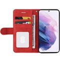 Bi-Color Series Samsung Galaxy S21 5G Schutzhülle mit Geldbörse - Rot