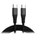 Geflochtenes Power Delivery USB Typ-C Ladekabel - 1m, 65W - Schwarz