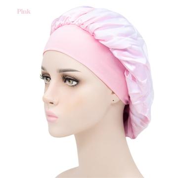 Atmungsaktive Seidensatin-Nachtmütze für Haare - Rosa