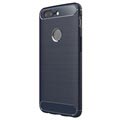 OnePlus 5T Angeraute TPU Case - Karbonfaser - Dunkel Blau