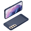 Samsung Galaxy S22 5G Brushed TPU Hülle - Karbonfaser - Blau