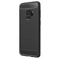 Samsung Galaxy S9 Angeraute TPU Case - Karbonfaser - Schwarz