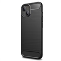 iPhone 13 Mini Gebürstete TPU Hülle - Karbonfaser - Schwarz