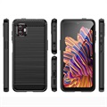 Samsung Galaxy Xcover6 Pro Angeraute TPU Case - Karbonfaser - Schwarz