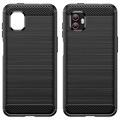 Samsung Galaxy Xcover6 Pro Angeraute TPU Case - Karbonfaser - Schwarz