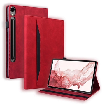 Samsung Galaxy Tab S11/S10 Lite/S10 FE/S9 FE/S9/S8/S7 Business Style Folio Hülle - Rot