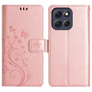 Motorola Moto G56 Butterfly Serie Wallet Schutzhülle - Roségold