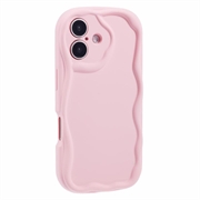 iPhone 16 Candy Color Wavy TPU Hülle - Rosa