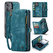 iPhone 16 Plus Caseme 008 2-in-1 Multifunktions Wallet Hülle - Blau