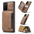 Caseme C20 Reißverschlusstasche Samsung Galaxy Note20 Hülle - Braun