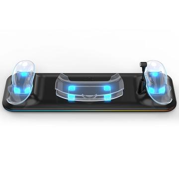 Ladestation für Meta Quest 3 VR-Headset und Dual-Controller-Ladestation - Schnelles Aufladen, sichere Platzierung - Schwarz
