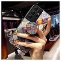 Checkered Pattern Samsung Galaxy S21 Ultra 5G Hybrid Hülle - Buntes Mandala