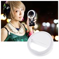 Clip-On Selfie Ring Licht mit 3 Helligkeitsstufen - Weiß