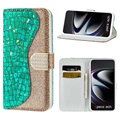 Croco Bling Serie Samsung Galaxy S21 Ultra 5G Wallet Schutzhülle