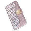 Croco Bling iPhone 11 Wallet Schutzhülle- Silber