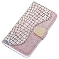 Croco Bling Serie iPhone 13 Pro Wallet Hülle - Roségold