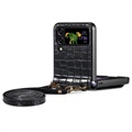 Crocodile Series Samsung Galaxy Z Flip4 5G Hülle mit Trageriemen - Schwarz