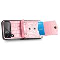 Crocodile Series Samsung Galaxy Z Flip4 5G Hülle mit Trageriemen - Pink