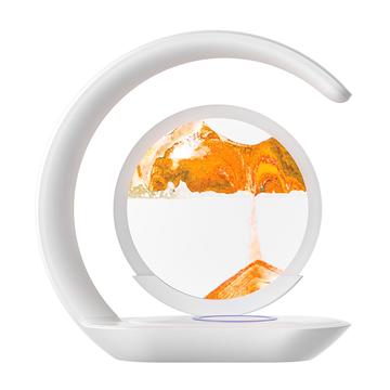 D25 3D-Sandmalerei-Nachtlicht mit kabellosem Ladegerät - Weiß / Gelb