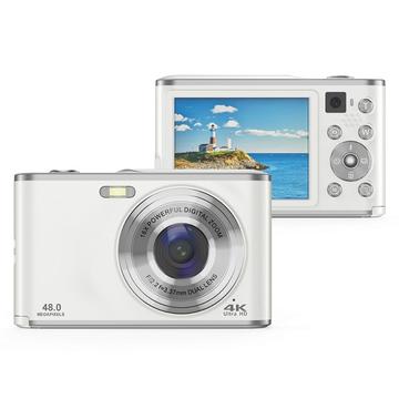 DC306L-AF Front and Rear Dual-Lens Digital Camera Auto Focus 16X Zoom Vlogging Camera for Teens (Open-Box Satisfactory) - White