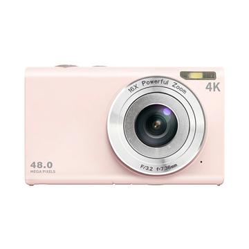 DC402-AF 4K Kinder 48MP Digitalkamera Autofokus 16X Digitalzoom Vlogging Kamera für Jugendliche (Offene Verpackung - Bulk Befriedigend) - Hellrosa