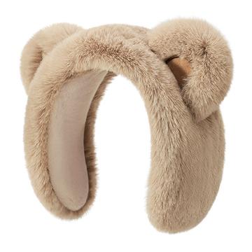 DEZ45 Niedliches Plüsch-Bärenohr Winter-Stirnband / Ohrenschützer - Khaki
