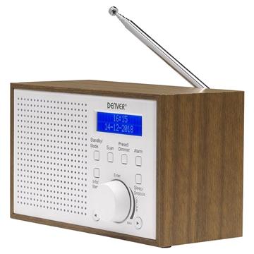 Denver DAB-46 DAB-Radio mit UKW- und Weckfunktion - Weiß