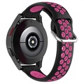 Zweifarbiges Samsung Galaxy Watch4/Watch4 Classic Silikon Sportarmband - Hot Pink / Schwarz