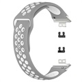 Zweifarbiges Huawei Watch Fit Silikon Sportarmband - Grau / Weiß