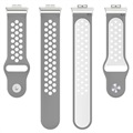 Zweifarbiges Huawei Watch Fit Silikon Sportarmband - Grau / Weiß