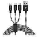 Dux Ducis K-ONE microUSB, Lightning, USB-C Kabel - 2.4A, 1.2m