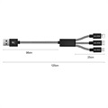 Dux Ducis K-ONE microUSB, Lightning, USB-C Kabel - 2.4A, 1.2m