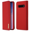Dux Ducis Wish Samsung Galaxy S10 Wallet Lederhülle - Rot