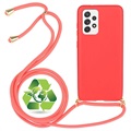 Saii Eco Line Samsung Galaxy A52 5G, Galaxy A52s Biologisch Abbaubar Hülle mit Gurt - Rot