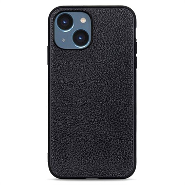 Elegant iPhone 14 Max Leder Cover - Schwarz