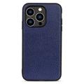 Elegant iPhone 14 Pro Leder Cover - Blau