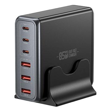 Essager 85W 6-Port GaN-Ladestation - Schwarz