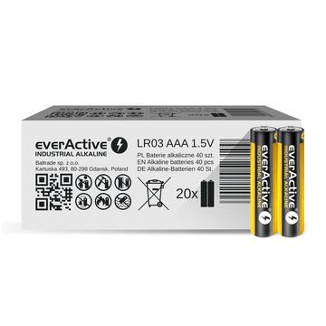 EverActive AAA / LR03 Industrie-Alkalibatterien - 40 Stück.