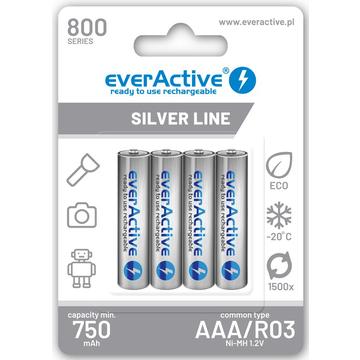 EverActive Silver Line EVHRL03-800 Wiederaufladbare AAA-Batterien 800mAh - 4 Stk.