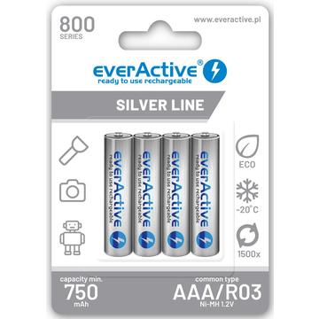EverActive Silver Line EVHRL03-800 Wiederaufladbare AAA-Batterien 800mAh